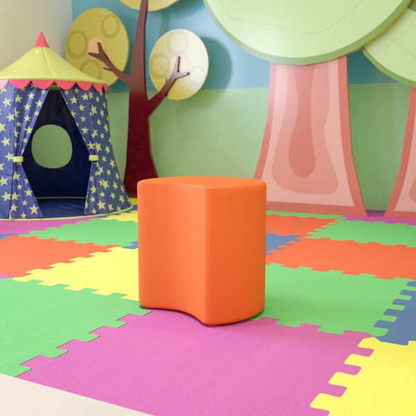 Flash Furniture Soft Seating Flexible Moon for Classrooms and Common Spaces - 18" Seat Height (Orange) ZB-FT-045C-18-ORANGE-GG - main